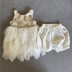 American Princess Ivory Dress with Gold Details